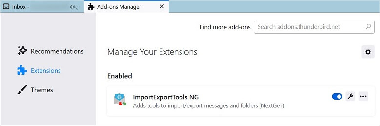 Enabled in the extensions section