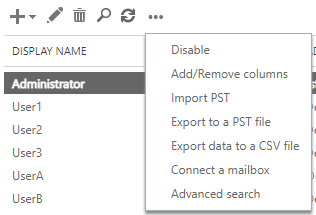 Select export before clicking on the More options button