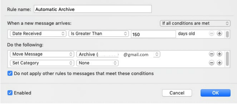 Select Choose Folder and type ‘Archive’ in the search bar