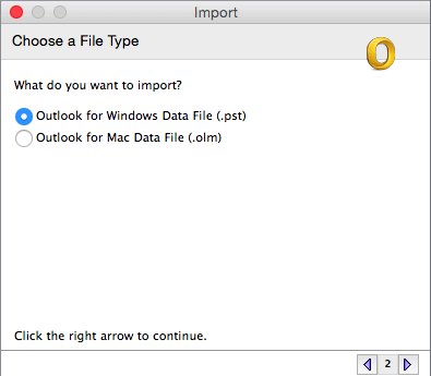 Select the Outlook for Windows Data file (PST)