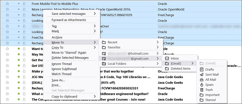 Click on multiple emails