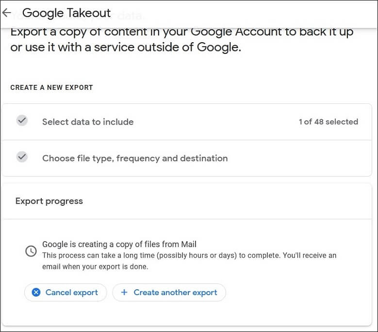 Create an export file consisting of all the emails