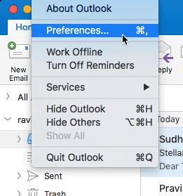 Open Outlook for Mac and on the main page select Outlook
