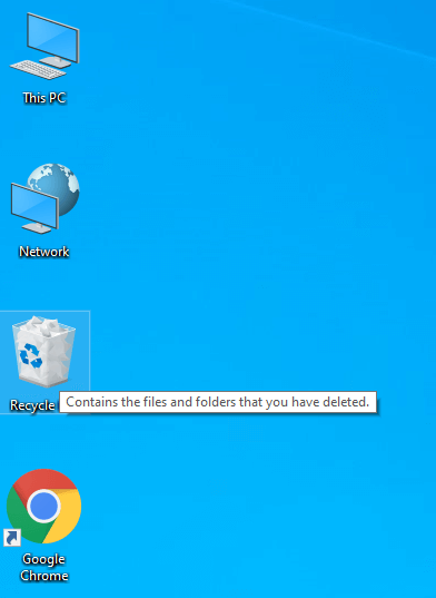 Double-click on the Recycle Bin folder