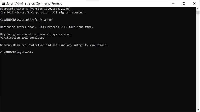 Run the command – sfc / snannow