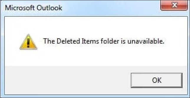 The Deleted Items Folder is Unavailable