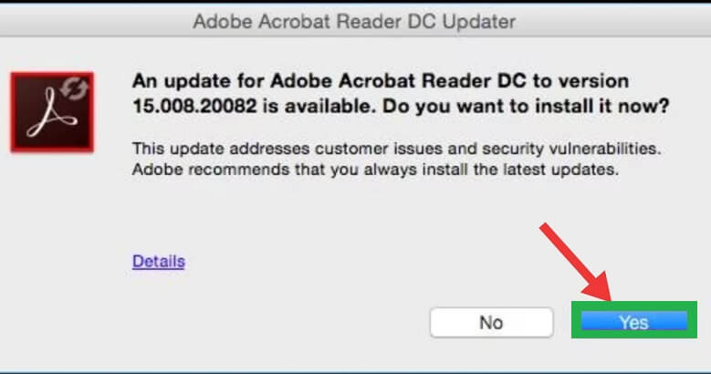 Software will show update details
