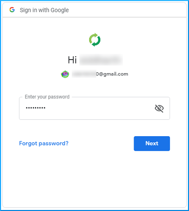 Enter your password to log in