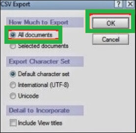 Export wizard asks you to choose the data