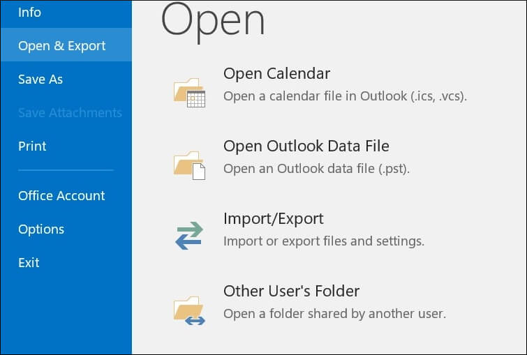 Choose Import/Export