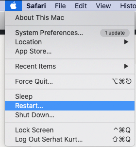 Restart the Mac