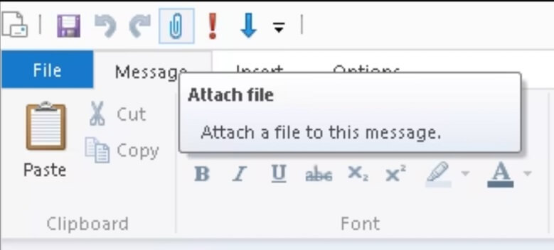After that, click on the Attach file icon