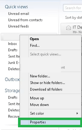 Select the Properties option
