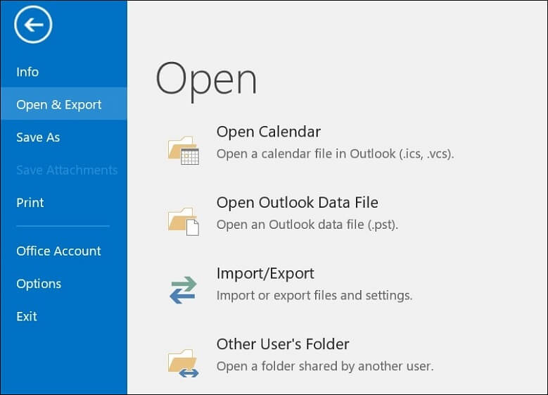 Choose Import/Export