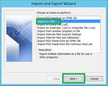 Select Export to a File