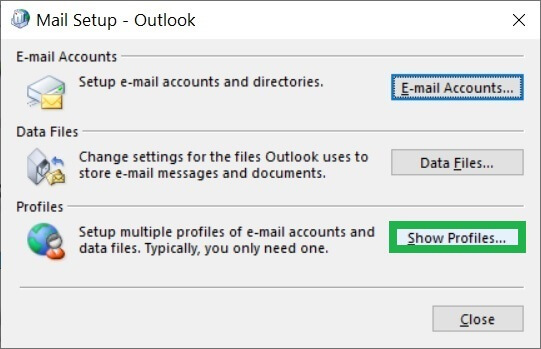 Click the option to Show Profiles