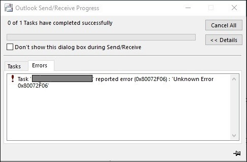 0X80072f06 error