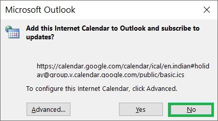Subscribe to the updates related to the calendar