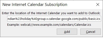 Paste the iCal URL