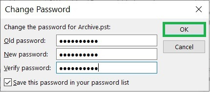 Click on Change settings and provide a new password