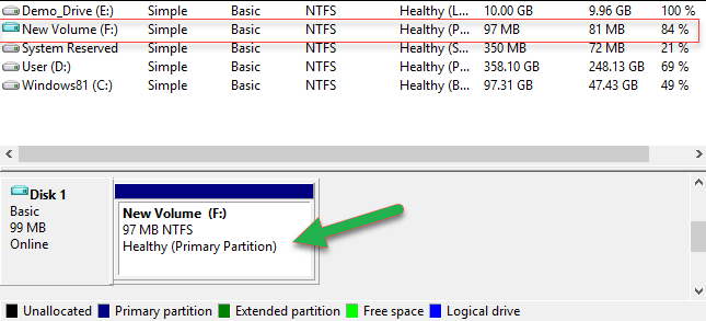 See a new partition formed