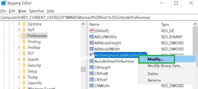 Select Modify as the next step