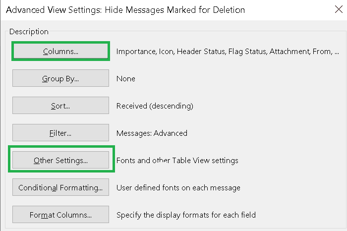 In the appeared window click on the Other Settings tab