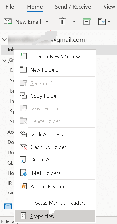 Click on the folder and right-click on it then select Properties