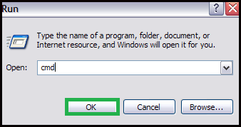 Run command window appears type cmd in it