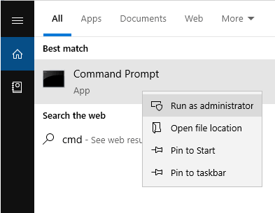 Right-click on the command prompt