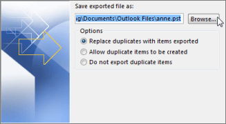 Select a location where the files will be saved
