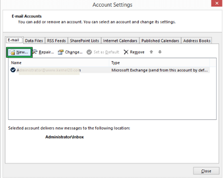 New Account Settings window will appear