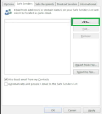 Click on Add button