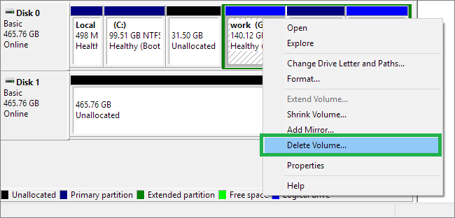 Click on Disk Management to find the VHD disk partition