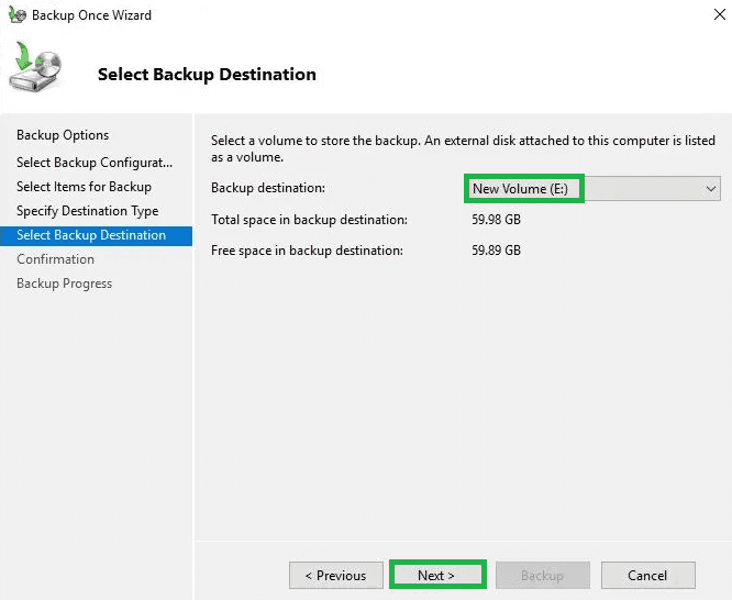 Select a destination folder for the files