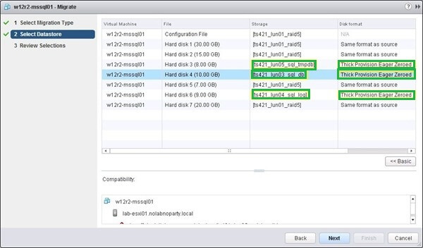 Now your parameters have been set to Storage and Disk format