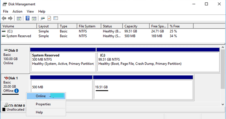 Disk Management from Computer Management
