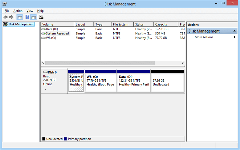 Select the Disk Management option
