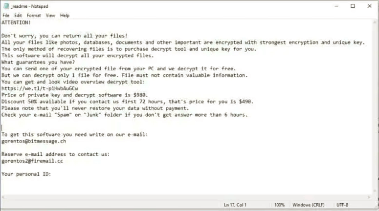 STOP/DJVU Ransomware
