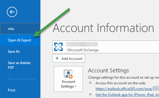 Click on the Import/Export option