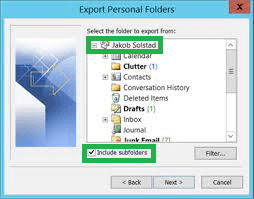 Select the Export Email Messages from the folder