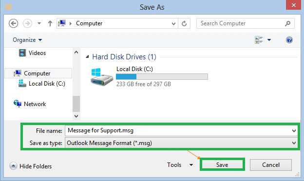 Click on the Save As option from the left panel