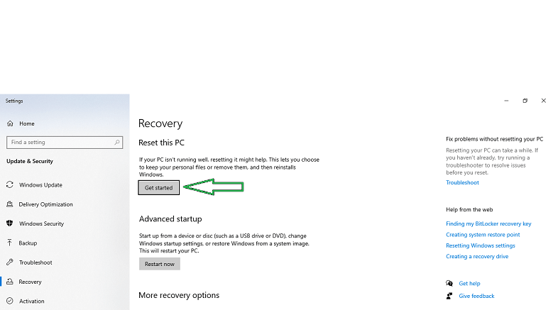 Write System Restore and enter