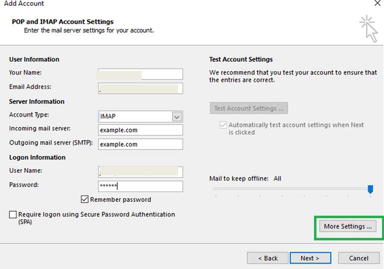 Here in the right-bottom corner, you will see More Settings. Click on it.