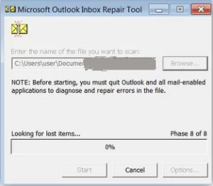 Clicking on the Start button.
