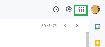 Click on the Google Apps icon from the right-upper side
