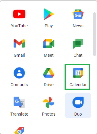 Select the Calendar option.