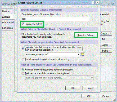 Check the box against Enable this criteria, then click on the Select Criteria option.