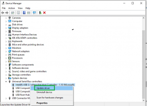 Use the right-click menu to select Update Driver from the device's menu.