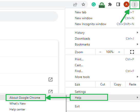 Click on the three vertical dots option (Customize and Control Google Chrome).